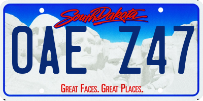 SD license plate 0AEZ47