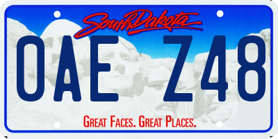 SD license plate 0AEZ48