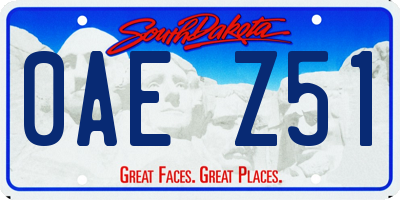 SD license plate 0AEZ51