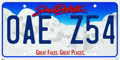 SD license plate 0AEZ54