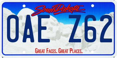 SD license plate 0AEZ62