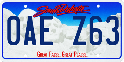 SD license plate 0AEZ63