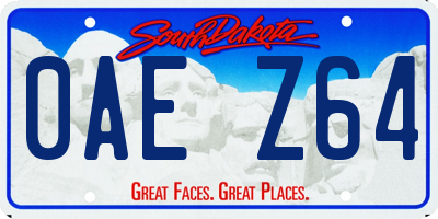 SD license plate 0AEZ64