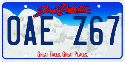 SD license plate 0AEZ67