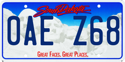 SD license plate 0AEZ68