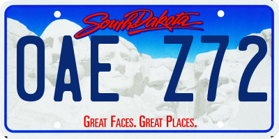 SD license plate 0AEZ72