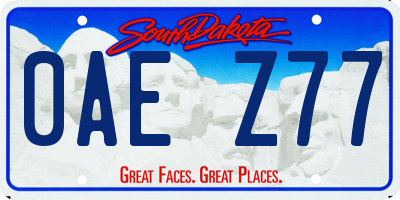 SD license plate 0AEZ77