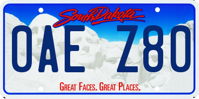 SD license plate 0AEZ80