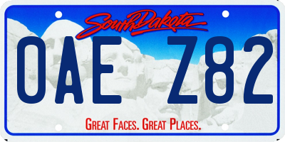 SD license plate 0AEZ82