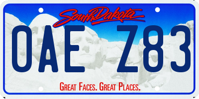 SD license plate 0AEZ83