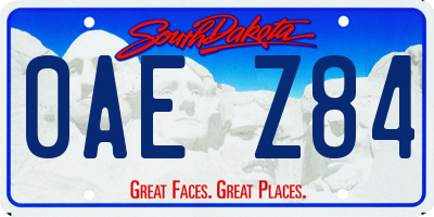 SD license plate 0AEZ84