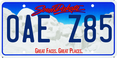 SD license plate 0AEZ85