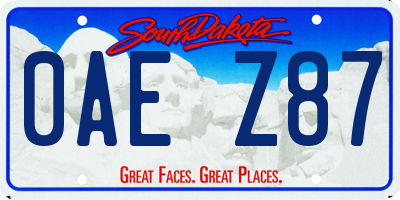 SD license plate 0AEZ87