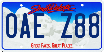 SD license plate 0AEZ88