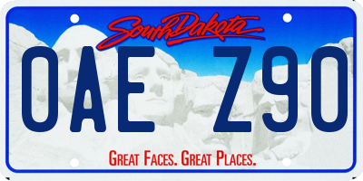 SD license plate 0AEZ90