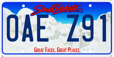 SD license plate 0AEZ91