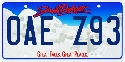 SD license plate 0AEZ93