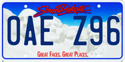 SD license plate 0AEZ96