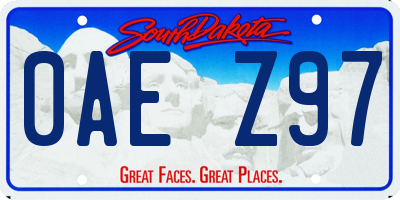 SD license plate 0AEZ97