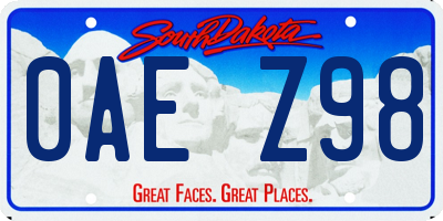 SD license plate 0AEZ98