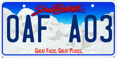 SD license plate 0AFA03