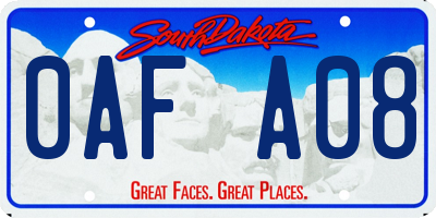 SD license plate 0AFA08