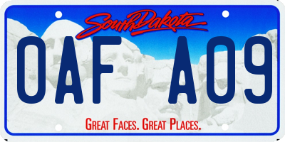 SD license plate 0AFA09