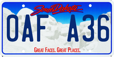 SD license plate 0AFA36