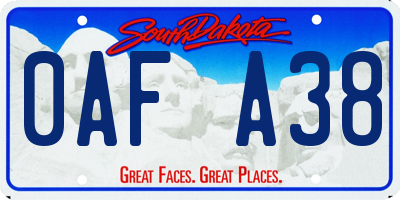 SD license plate 0AFA38