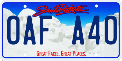 SD license plate 0AFA40