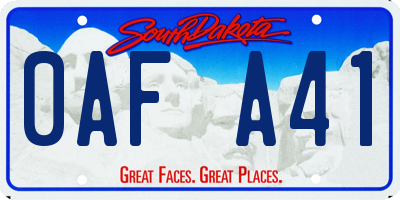 SD license plate 0AFA41