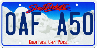 SD license plate 0AFA50