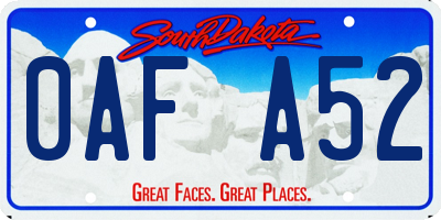 SD license plate 0AFA52