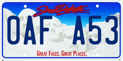 SD license plate 0AFA53