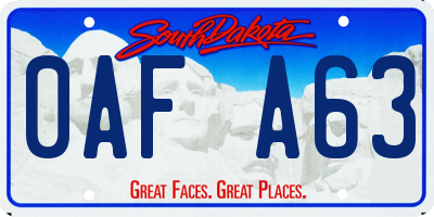 SD license plate 0AFA63