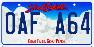 SD license plate 0AFA64