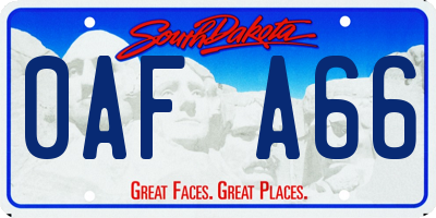 SD license plate 0AFA66