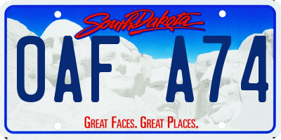 SD license plate 0AFA74