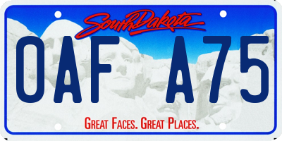 SD license plate 0AFA75