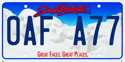 SD license plate 0AFA77