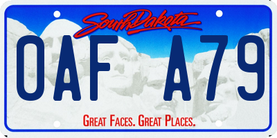 SD license plate 0AFA79