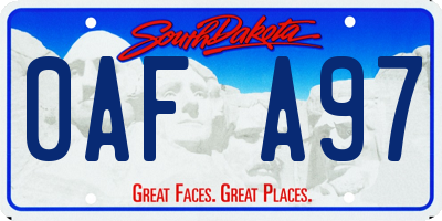 SD license plate 0AFA97