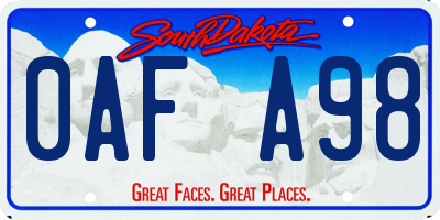 SD license plate 0AFA98