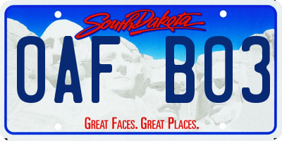 SD license plate 0AFB03