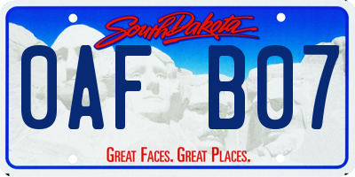 SD license plate 0AFB07