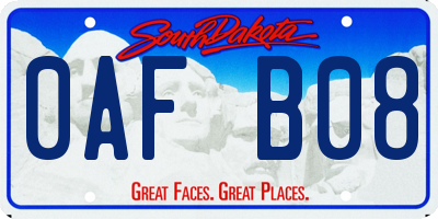 SD license plate 0AFB08