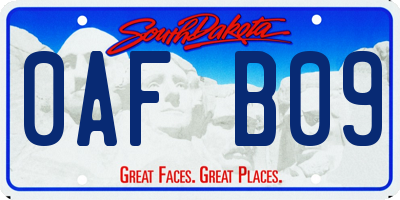 SD license plate 0AFB09