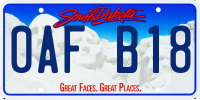 SD license plate 0AFB18