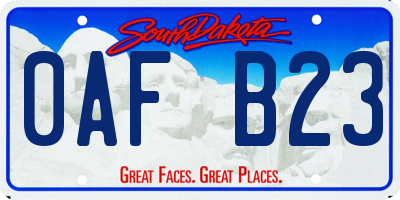 SD license plate 0AFB23