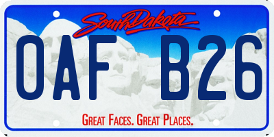 SD license plate 0AFB26